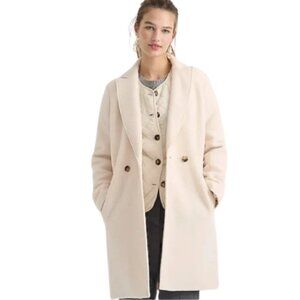 J Crew Daphne Topcoat Coat Womens 00 P Ivory Italian Boiled Wool Petite